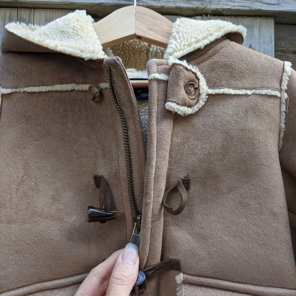 LAND'S END kids baby faux sherpa jacket coat hood - Picture 3 of 10